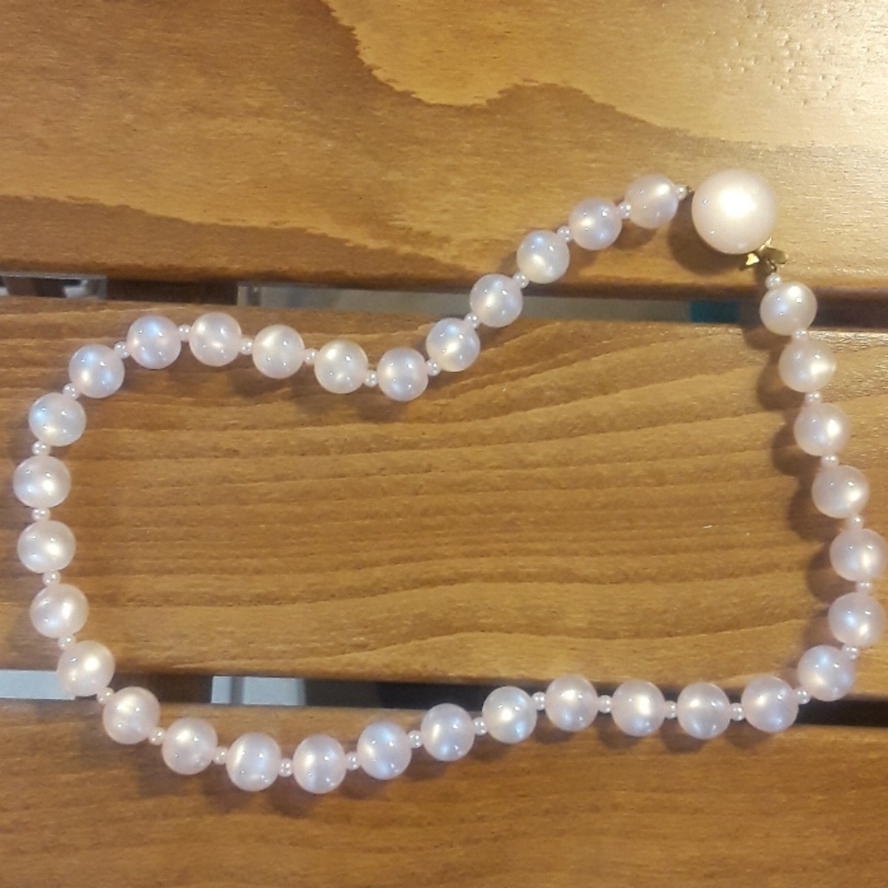 Vintage soft pink glowing necklace